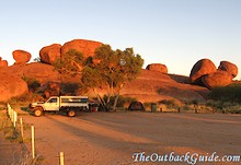 The campground in the morning. The campground in the morning.