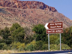Sign to Alice Springs Desert Park Sign to Alice Springs Desert Park