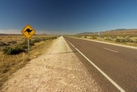 Endless road in the Australian Outback Endless road in the Australian Outback