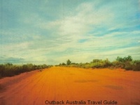 A typical Australia Outback track, red and dead straight A typical Australia Outback track, red and dead straight