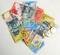 notes and coins of Australian currency