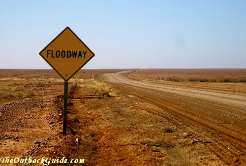 A floodway in the Australian desert.