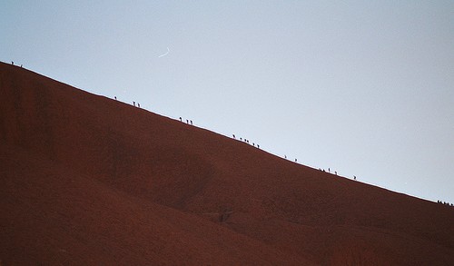 Climbers at Uluru Climbers at Uluru