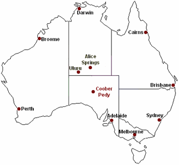 Coober Pedy Map Coober Pedy Map