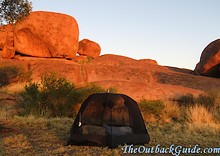 Sunrise at the Devils Marbles.