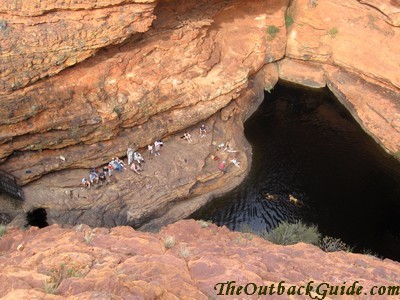 Looking down into the waterhole in the Garden of Eden Looking down into the waterhole in the Garden of Eden
