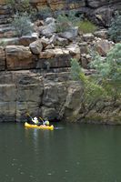 Canoeing in the first parts of the Katherine Gorge