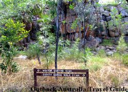 Signage on Katherine Gorge National Park walk.