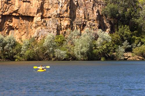 Lonely canoe in Katherine Gorge