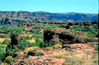 View over sandstone hills in Keep River National Park