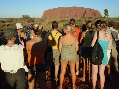 Ayers Rock sunset with the crowds