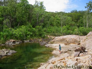 Near the main pool of Barramundi Gorge