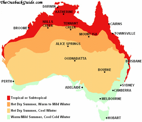 Outback Climate Zones Map Outback Climate Zones Map