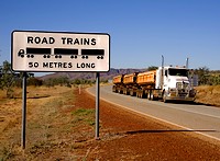 Road train warning sign Roadtrain warning sign