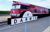 The Ghan arriving in Darwin, a new chapter for train travel in Australia. The Ghan arriving in Darwin, a new chapter for train travel in Australia.