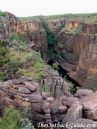 At the top of Twin Falls, looking towards the falls At the top of Twin Falls, looking towards the falls