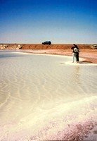 A small salt lake along the Stuart Highway