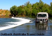 Early in the dry season roads in the Australia Outback can still be flooded