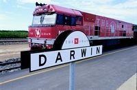 The Ghan arriving in Darwin, a new chapter for train travel in Australia.